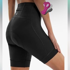 Black Women’s Padded Biker Shorts with Pocket